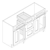 Vanity combo drawer