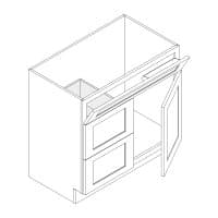 Vanity sink base · Door left